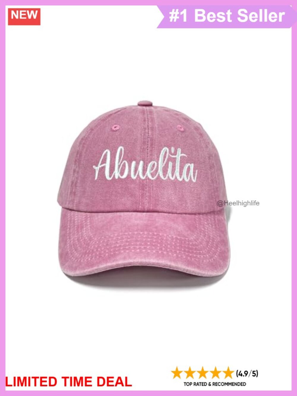 Embroidered Mom Grandma Abuela Tia Baseball Cap Dad Hat Cotton Twill